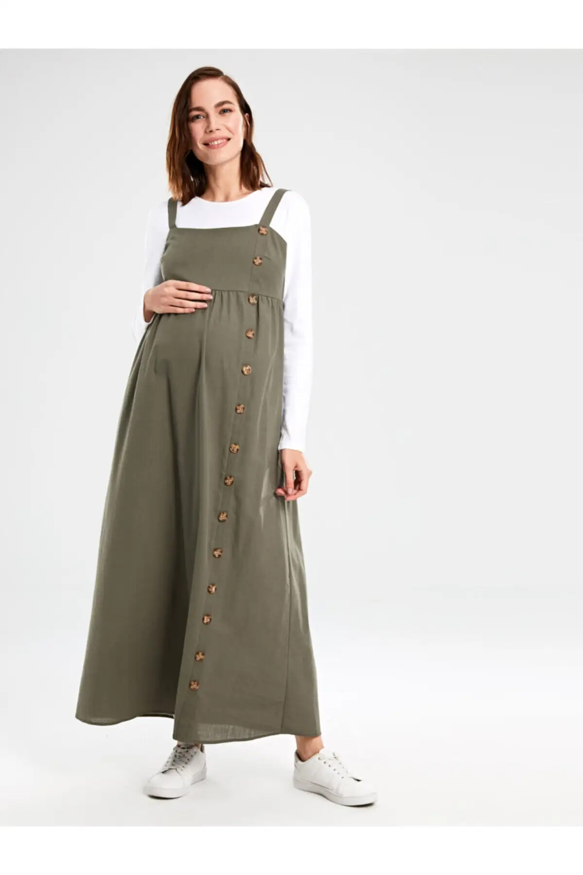 Women's Khaki Dress & Maternity dress Material: 100 Cotton Main Fabric: 100 cotton World Famous TURKISH TEXTİLİ