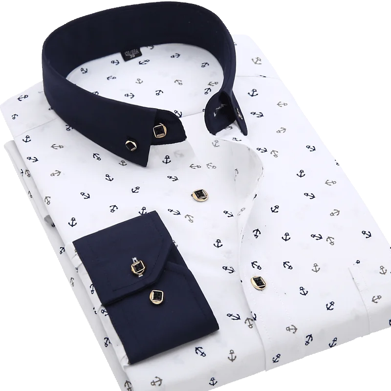 Camisa manga larga con estampado a cuadros para hombre, vestido masculino suave, 100% poliéster, con bolsillo, casual, cómodo, estilo floral a la