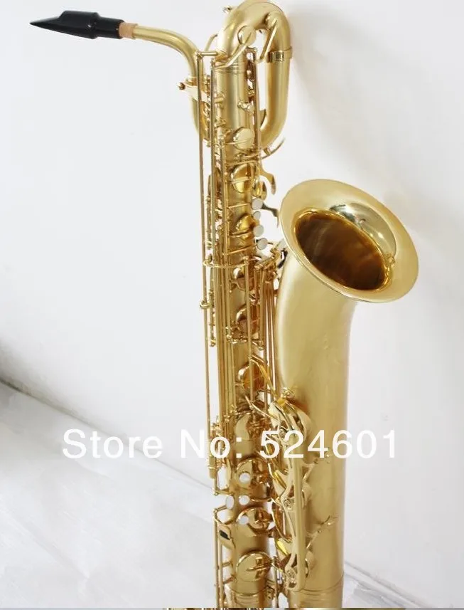 Nieuwe Collectie Merkloze E Platte Baritonsaxofoon Messing Mat Goud Bariton Oppervlak Sax Goudlak Saxofoon met Accessoires