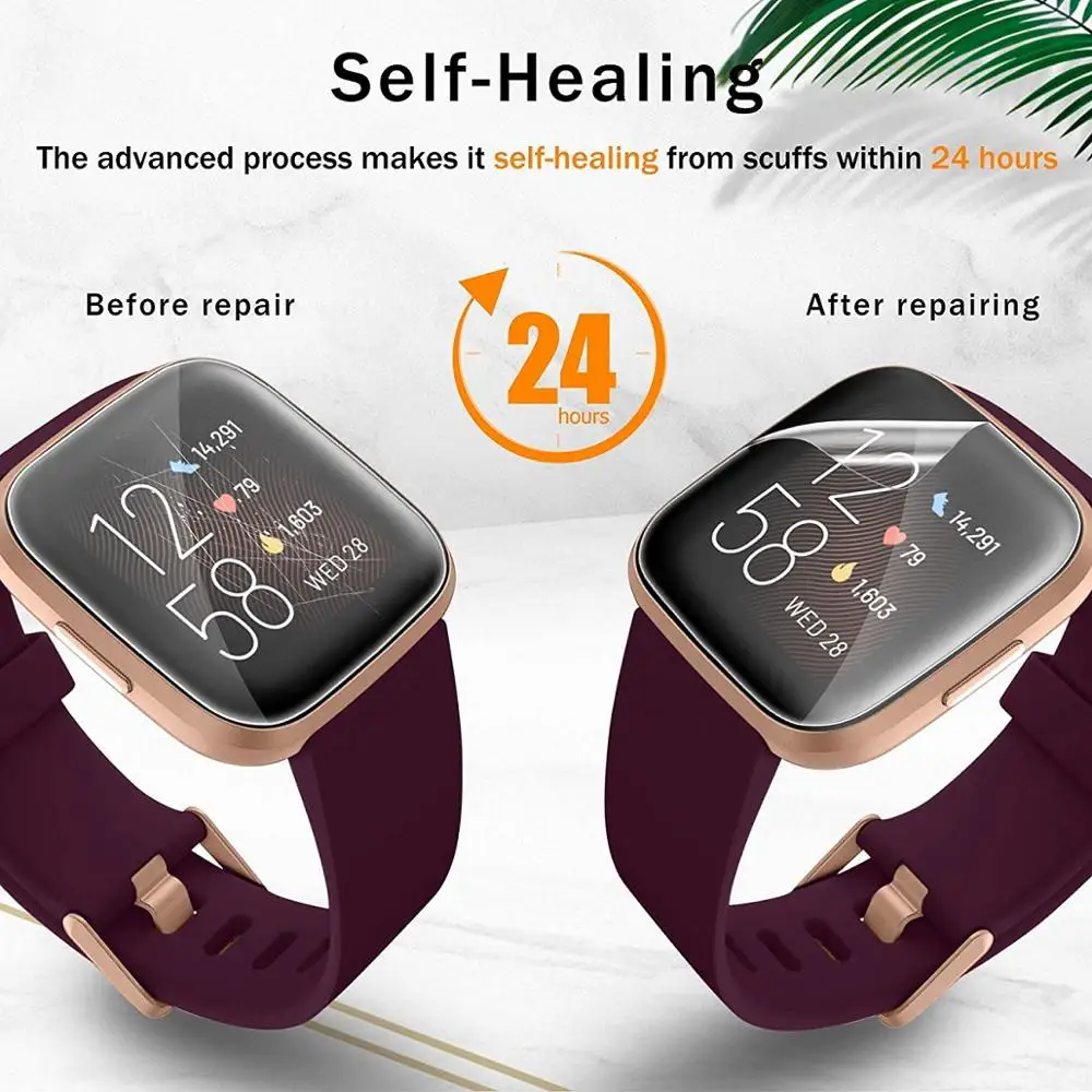 Clear Protective HD Film Smartwatch For Fitbit Versa 2 Tempered Glass film 9H 2.5D Premium Screen Protector Cover Hydration film