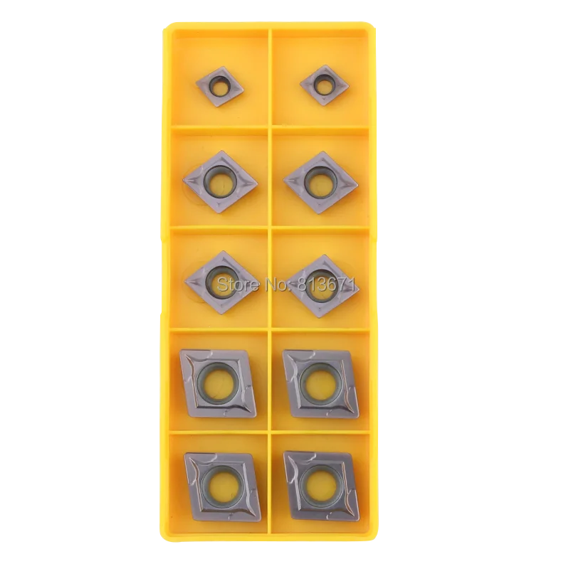 Outils de tournage CCMT060204/08 CCMT09T304/08 CCMT120404/08, inserts de lame en carbure pour le travail de traitement de l'acier, 10 pièces