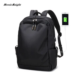 Heroic Knight New Waterproof Men's Backpack School backpack 15.6 Inch Laptop Bag Man USB Charging Travel Bag Korean Backpack