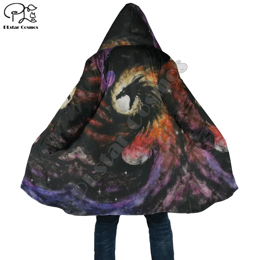 PLstar Cosmos Amazing Dragon 3D Print Fashion Winter Men/Women Hooded Cloaks Fleece Wind Breaker Unisex Casual Warm Overcoat D4