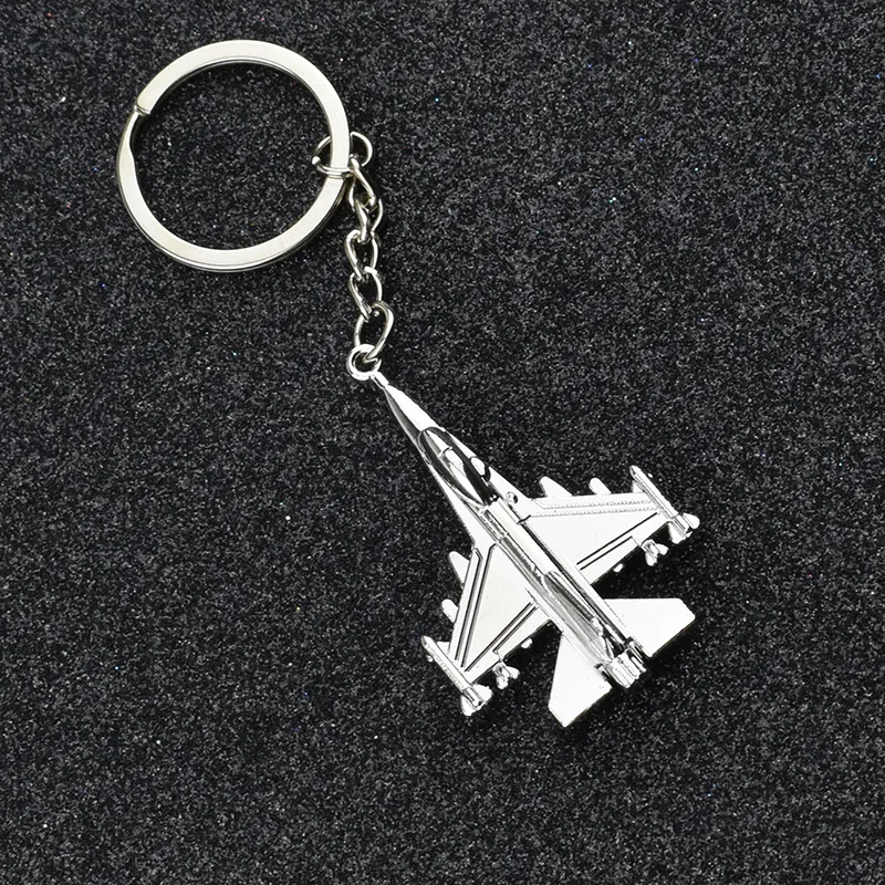 Novelty New Fashion F16 Plane Keychain Men Battle Plane Bag Car Trinket Fighter Male Jewelry Gift Souvenir