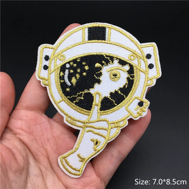 UFO Rocket Alien Patches for Clothing Stripes Appliques Embroidery Badge Sewing DIY Decoration Clothes Sticker Iron on Patch