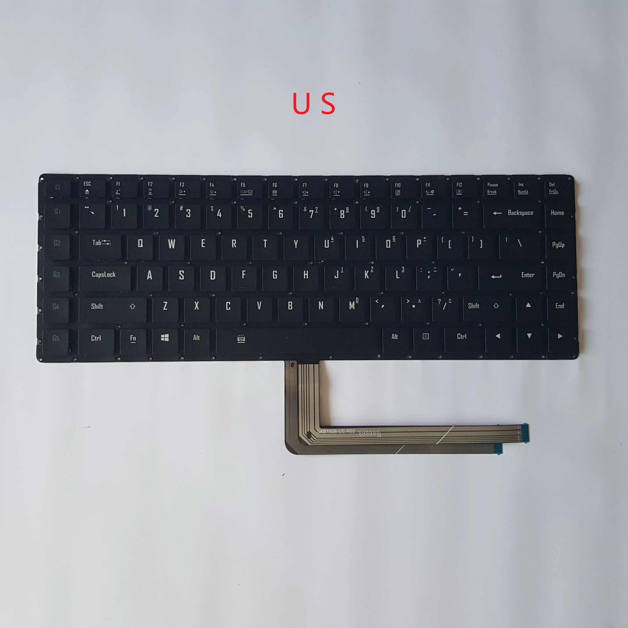 Teclado translúcido para portátil Gigabyte AERO 14 27703-KR641-G30S SKB1507-KR 27703-US641-G30S, sin marco, SKB1507-US