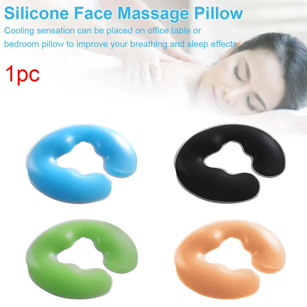 U-shaped pillow body relaxation travel rest washable elastic neck comfort soft facial salon massage portable silicone pillow