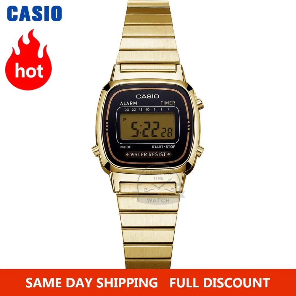 Casio montre en or les femmes montres top marque de luxe montre à quartz imperméable à l\'eau de femmes LED numérique montre de sport relogio