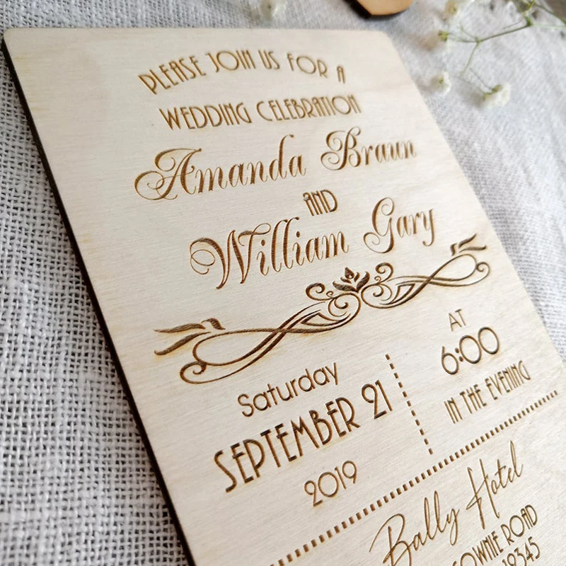 Wedding announcement, save the date invitation, rustic wedding wooden invitation,Personalized Wedding Gift