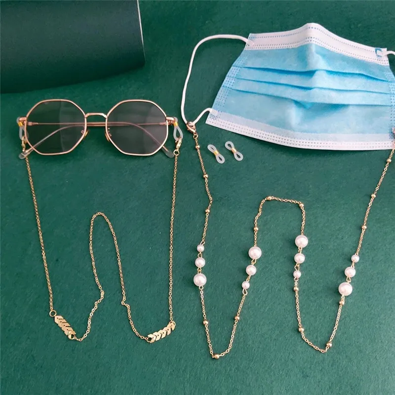 Sunglasses Mask Chains Lanyard For Women Men Pearl Crystal Anti-lost Earphone Eyeglasses Chains Fashion Glass Necklace Jewelry