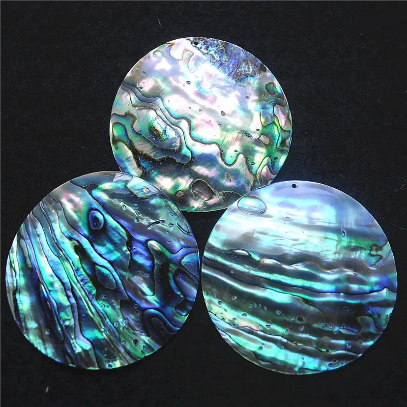 

2PC Nature Abalone Shell Pendants From Deep Sea Mother Of Pearl For Women DIY Necklace Making 30MM Good Quality Free Ships