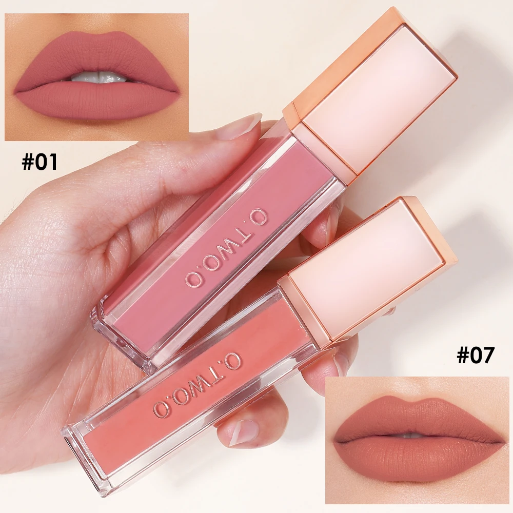 O.TWO.O 12pcs Velvet Liquid Lipstick Lip Gloss Matte Pigment Waterproof Long-lasting 12 Colors Lip Tint For Women Makeup