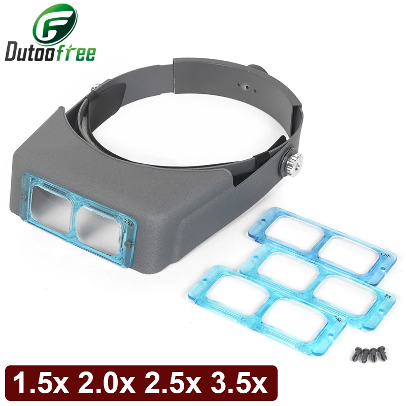 Head Wearing Magnifier 1.5x 2x 2.5x 3.5x Jewellery Magnifier Eye Loupe Watchmaker Repair Tool Helmet Magnifying Glasses