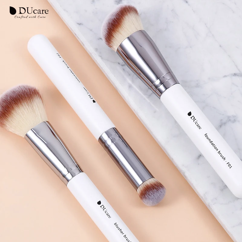 DUcare 3pcs Makeup Brushes Set Multifunctional Concealer Powder Foundation Brush Eye Shadow Professional Blush Makeup Brush Tool