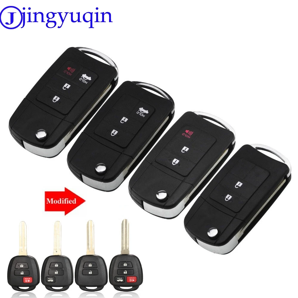 

jingyuqin 10p 2/3/4 For Toyota Prius RAV4 Camry Camry Remote Control modified Folding Key Shell Cover
