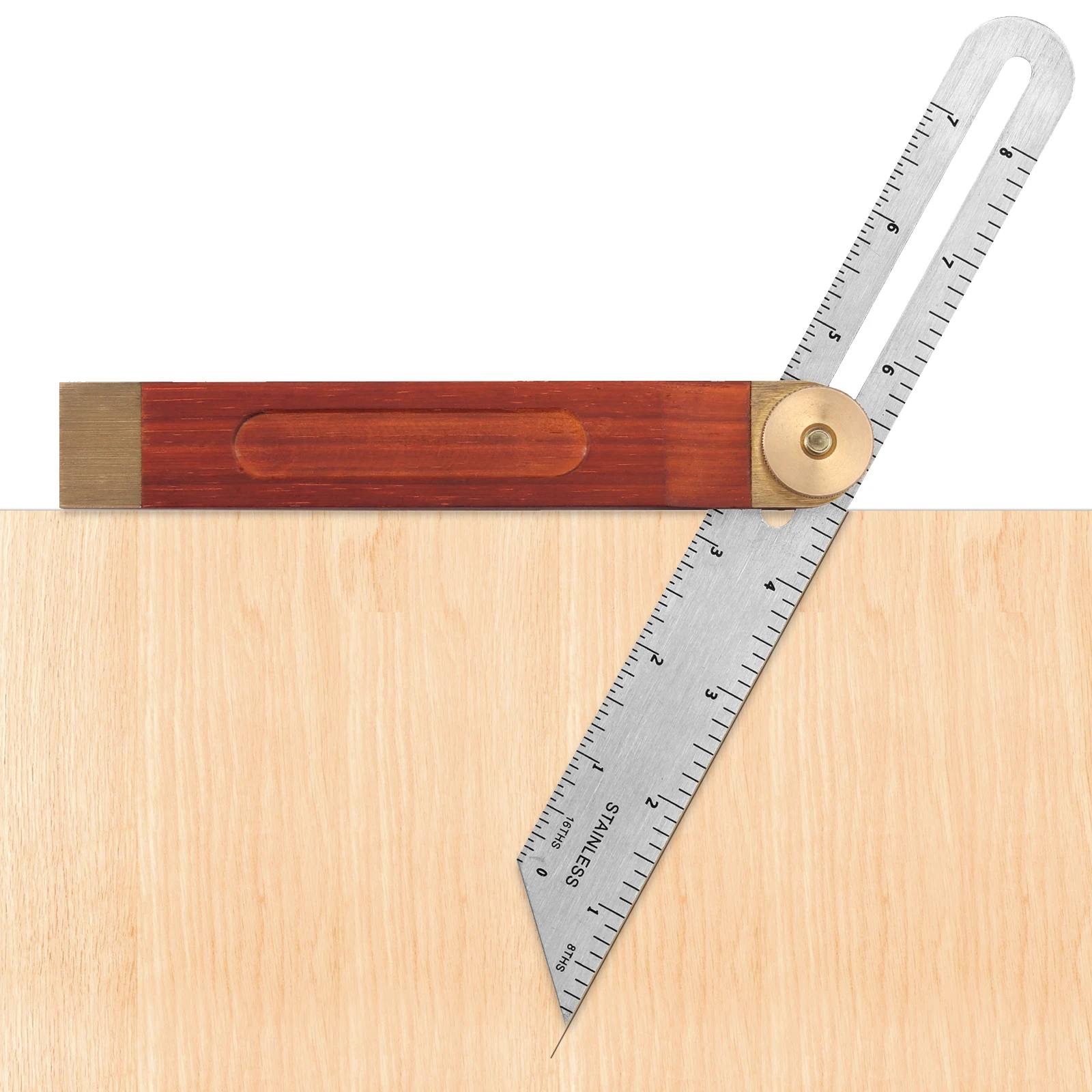 Proster 360 Degree T-Bevel Ruler 300mm + 200mm Try Square Ruler Stainless Steel Measure Imperial Metric Wood Carpentry Tool