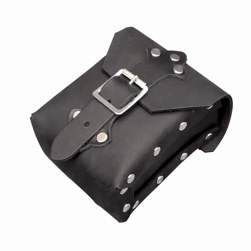 

Vintage Anime Leather Playing Sleeved Card Deck Box Magic the Gathering Case Carrier Mini Pouch Buckled Bag Storage With Rivets