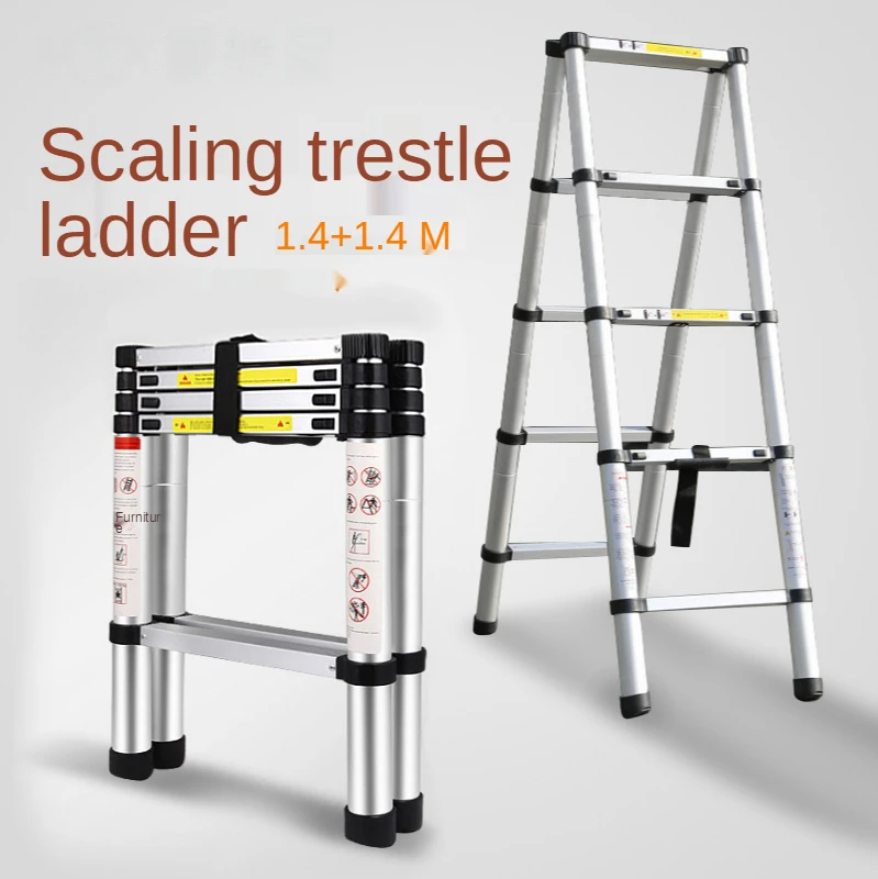 

2.6m*2.6m Multifunctional Retractable Folding Aluminum Herringbone Ladder, Home/library/engineering Ladder