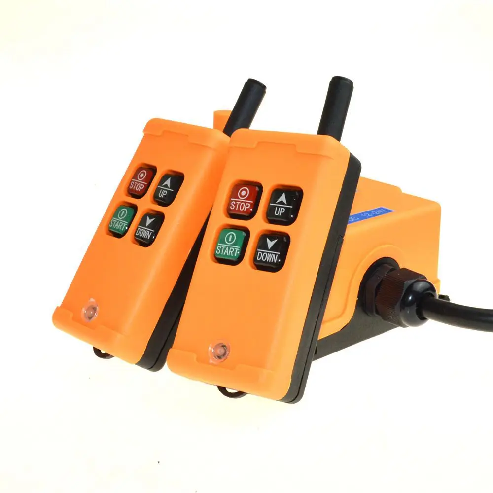 4 Buttons HS-4 1Speed 2 Transmitter Hoist Crane Truck Remote Control System 12V 110V 220V