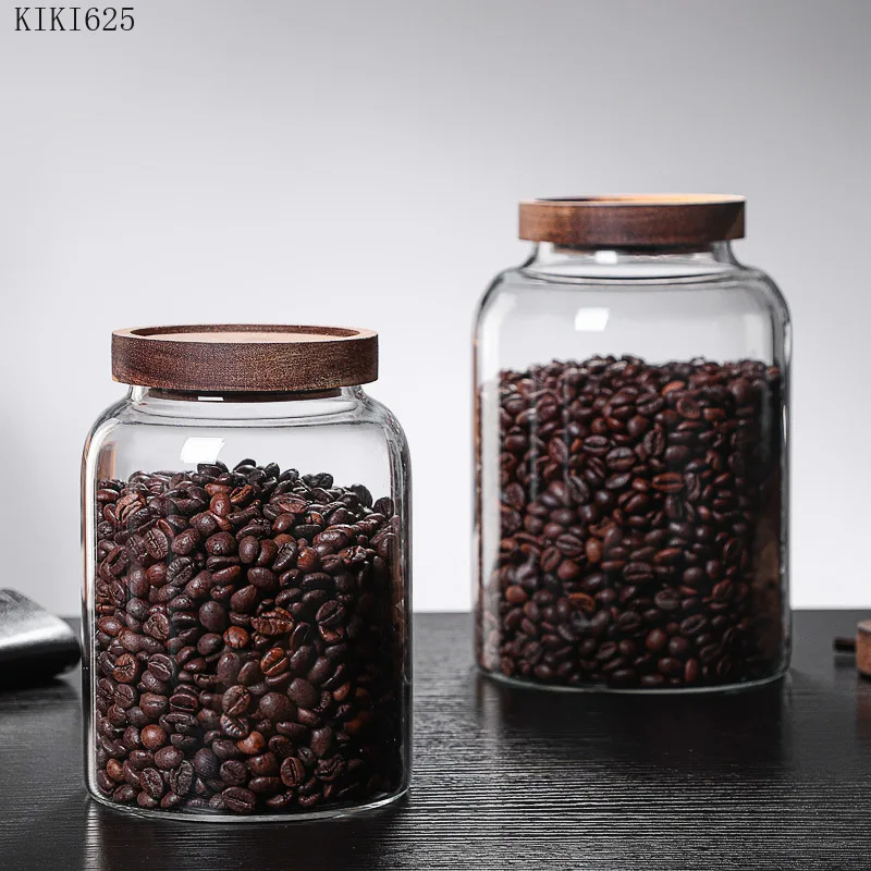 Kitchen Food Container Jam Candy Tea Jar Bottle Household Large-capacity Glass Storage Jar with Lid Transparent Sealed Nut Jar