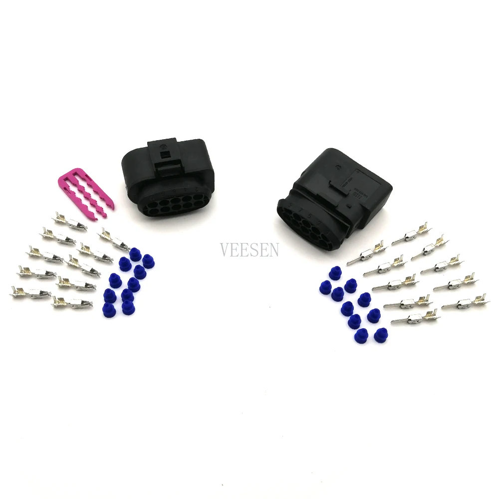 

5set 10P Way Sensor Plug High Voltage Headlight 3.5mm Series Connector for Magotan Bora