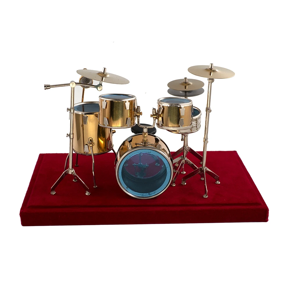 

Miniature Jazz Drum Kit Model Mini Microphone Cymbal Musical Instrument 1/12 Dollhouse ob11 1/6 Action figure Accessories bjd