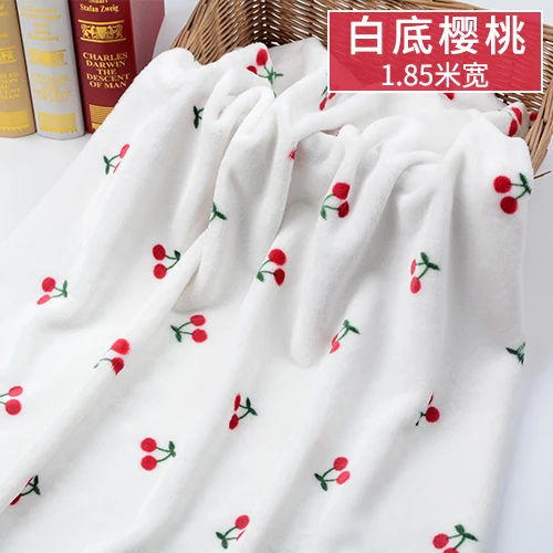 185cmx50cm Thickened Double-sided Printing Flannel Fabric DIY Clothing Blankets Pajamas Home Clothes Coral Fleece Plush Fabric