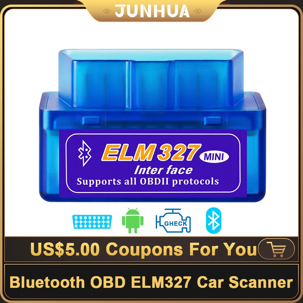 

Bluetooth OBD ELM327 Car Scanner OBDII 2 Error Code Reader V2.1 For Android