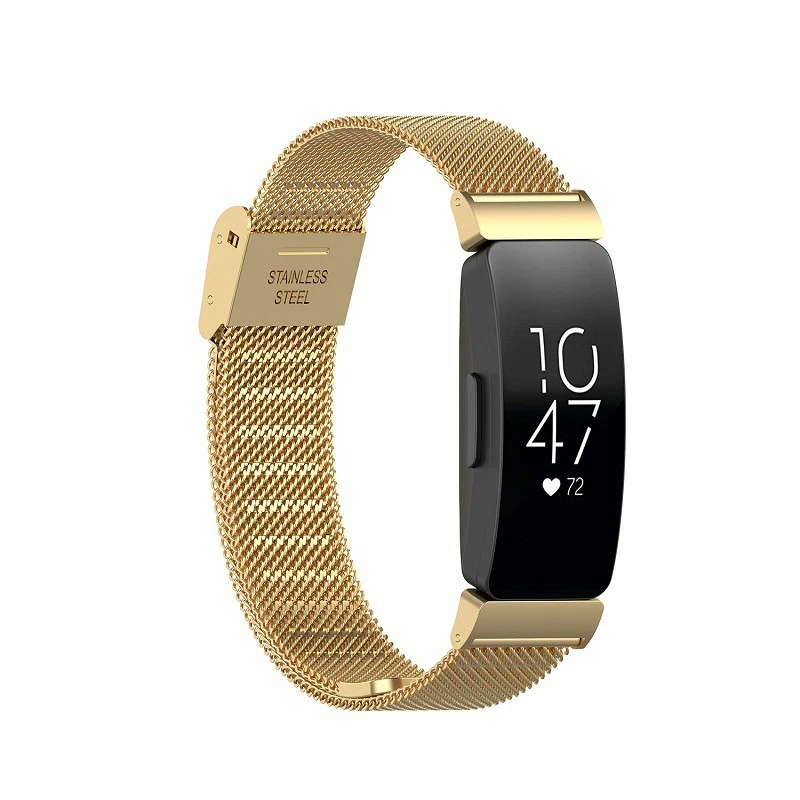 Malha de aço inoxidável Watch Wrist Band, Milanese Bracelet, Loop Belt para Fitbit Quest 2, 3, HR