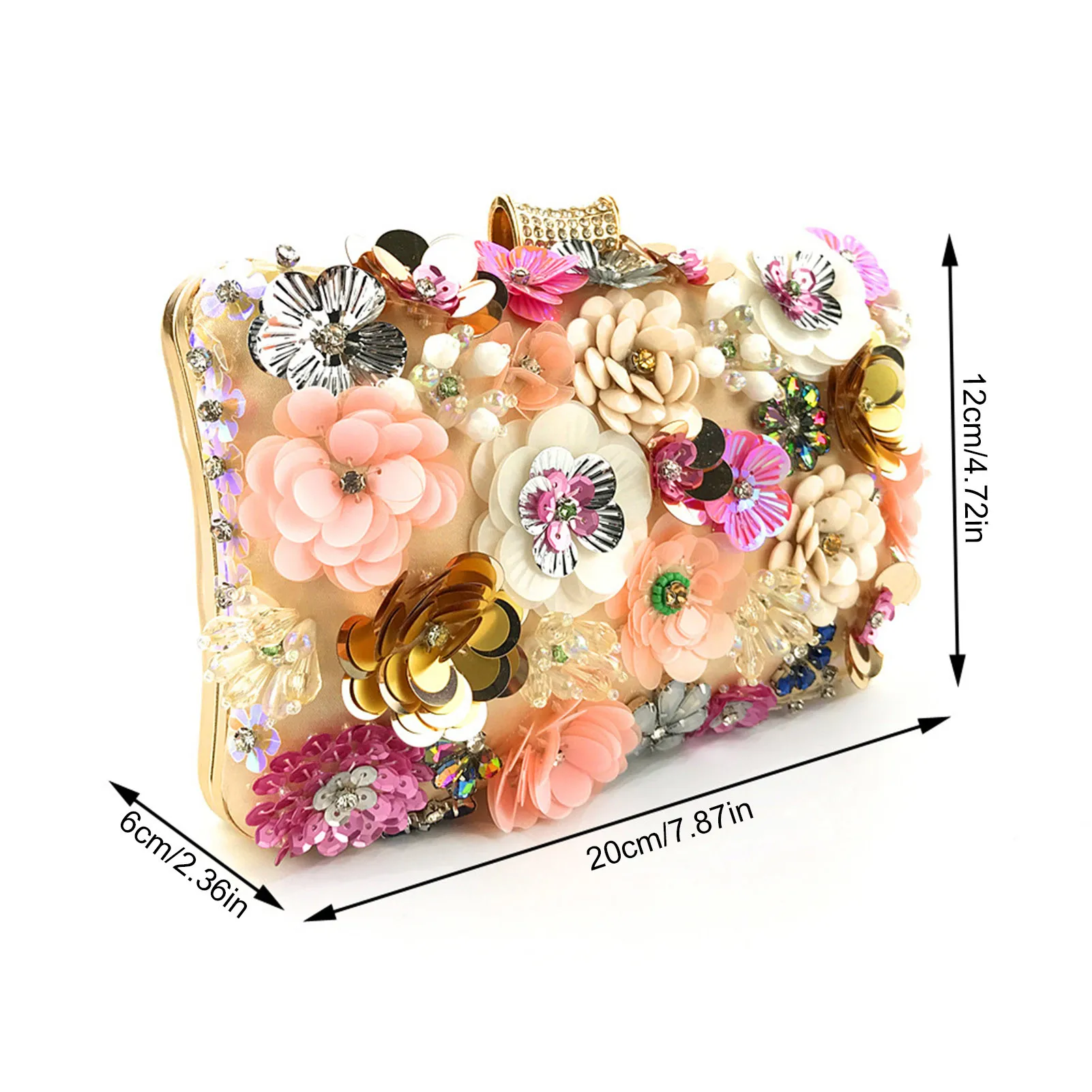 Saco de noite flor bolsa de embreagem floral bolsa de casamento para as mulheres couro do plutônio da noiva sacos de embreagem com 3d sequin flores bonito