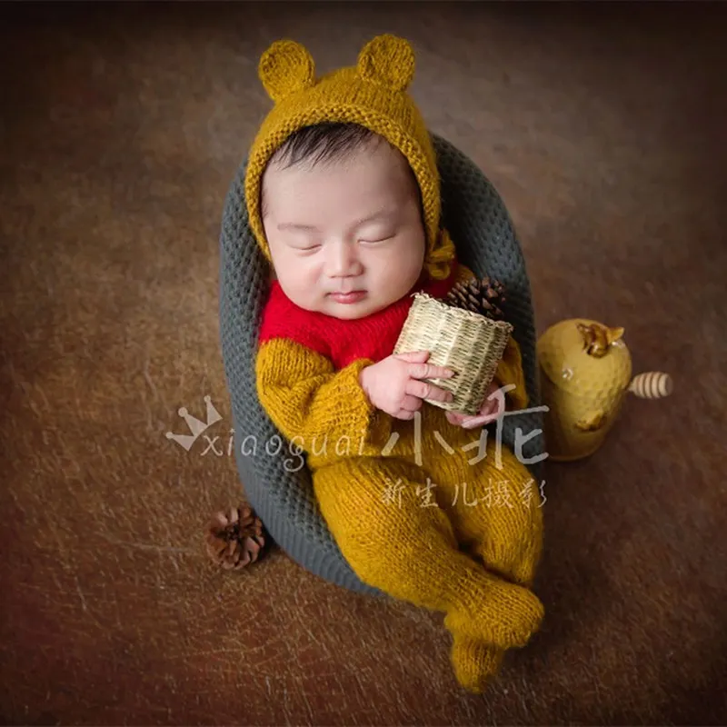 Newborn bear photography props,Handmade mohair outfits for baby photo prop