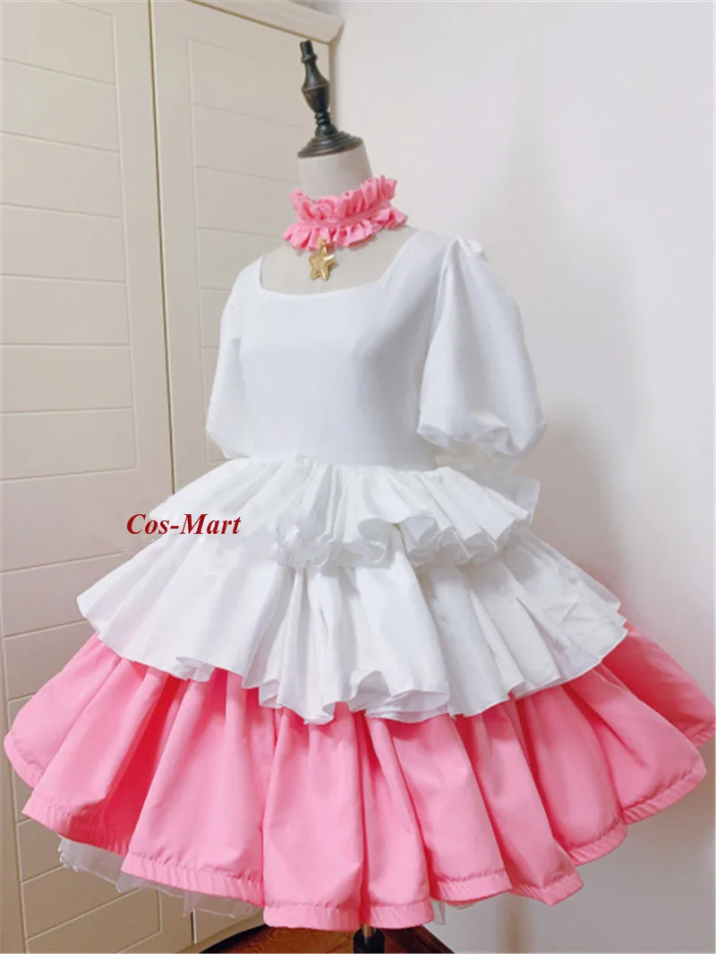 Cos-Mart Anime Cardcaptor Sakura Kinomoto Cosplay Costume OP3 Pinky White Uniform Dress Role Play Clothing Custom-Make Any