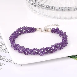 Fashion Fine Jewelry Joker Sweet Bracelet Couple New Handmade Natural Amethyst Crushed Bracelet Female Jewelry Gift Male