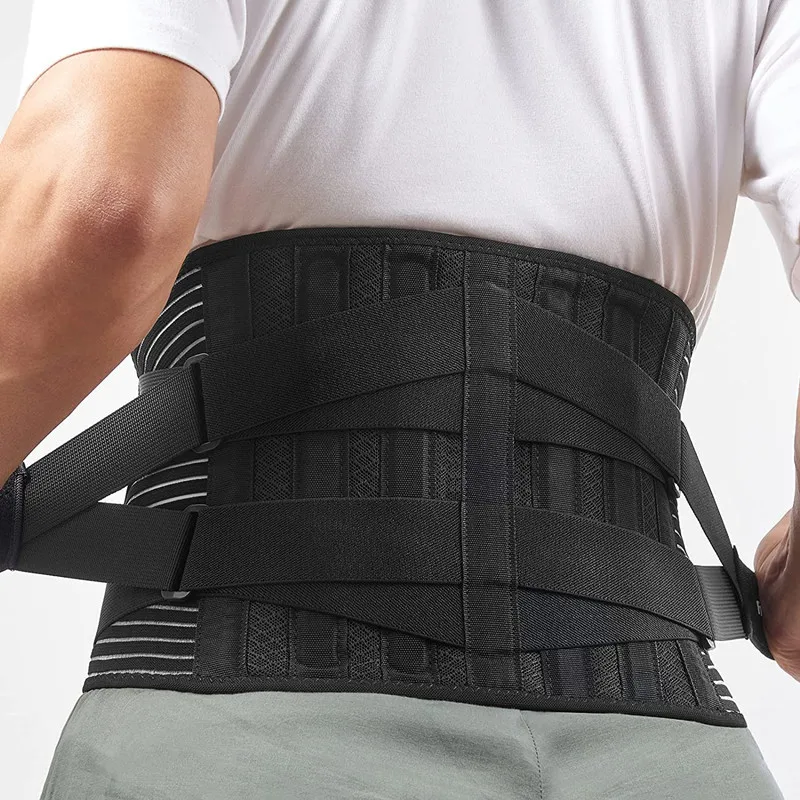 

Adjustable Lower Back Brace Waist Support Belt Strap with 4 Stays Breathable Orthopedic Lumbar Belt for Herniated Disc Sciatica