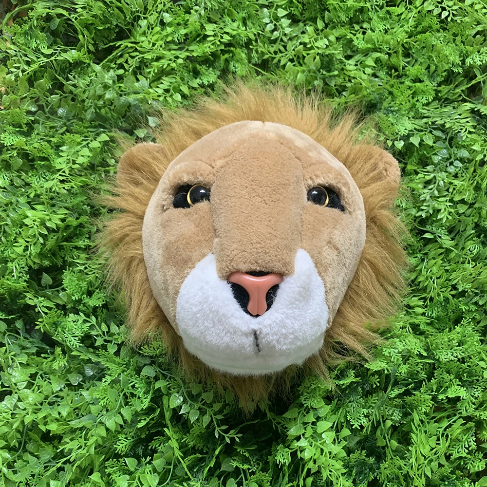 Plush Toys Lion Animals Head Kids Bedroom Decoration Wall Hang Birthday3D animal wall decoration lifelike reallife creativ