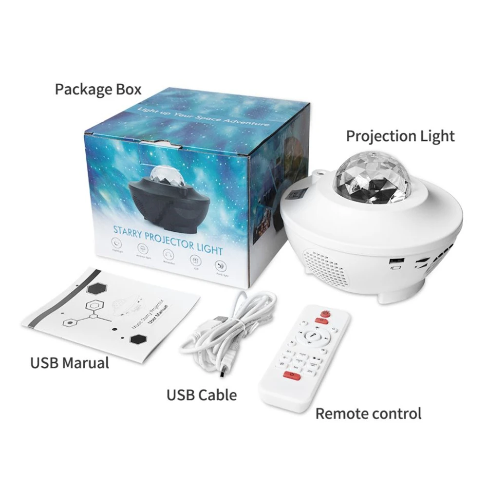 Night Light for Kids Star Projector LED Nebula Cloud Bedroom Night Light with Bluetooth Speaker, Voice Control& Remote Control