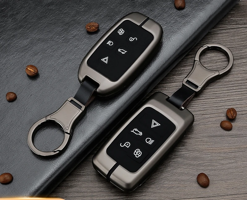 

Car Silicone Metal Key chain Case Holder For Land Rover Range Rover Discovery 5 Sport Evoque Freelander 2 Velar Key Protector