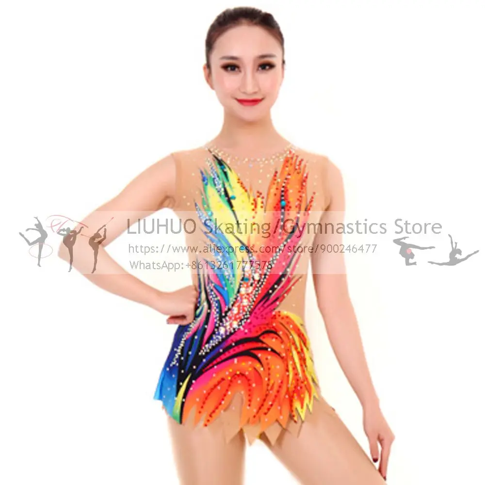 Figure Skating Rhythmic Leotards Dress Children gymnastic dress performance Professional Ballroom Girls Ballet Rhythmic leotards