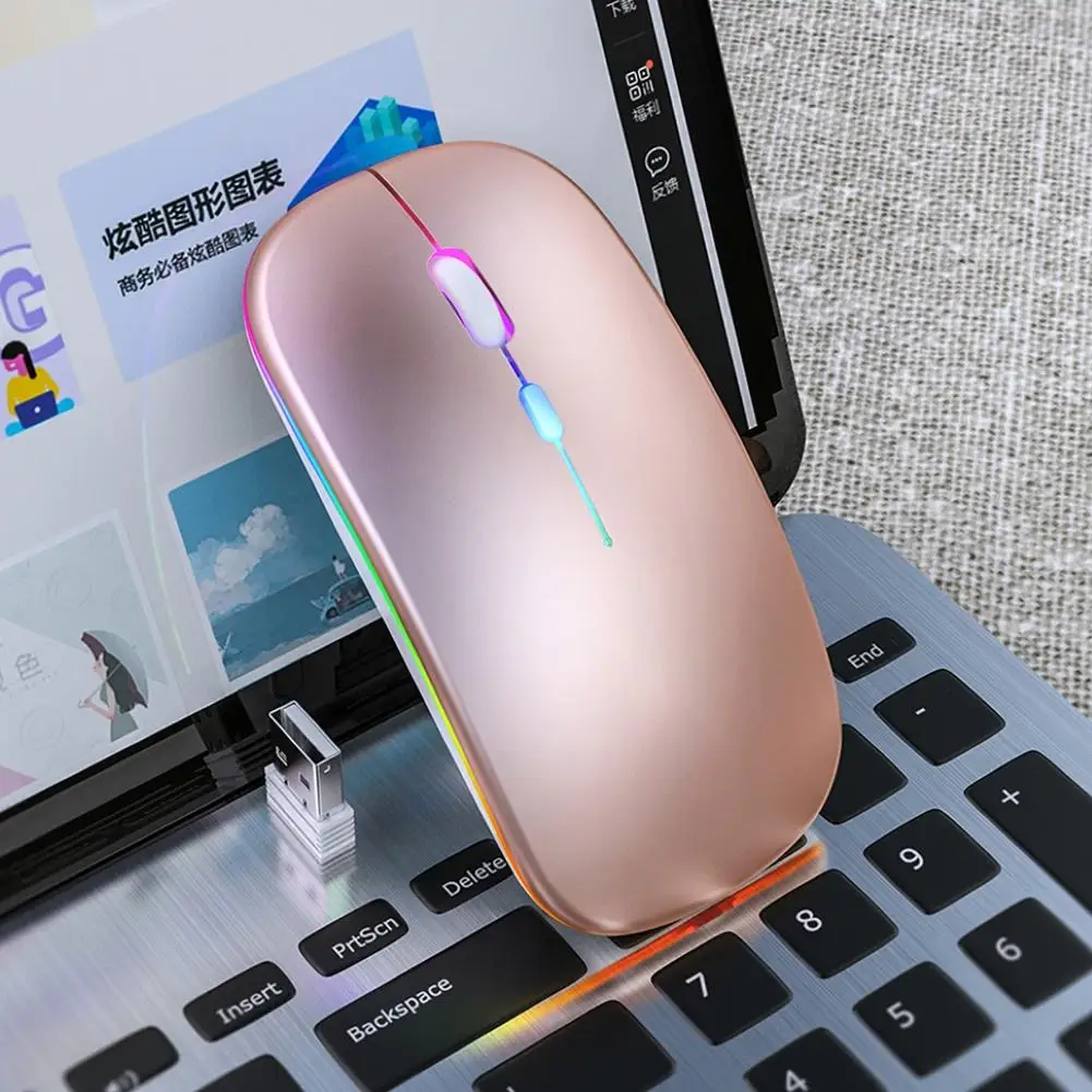 Mouse da gioco ergonomico USB senza fili Bluetooth LED Mouse 2.4G per Computer portatile
