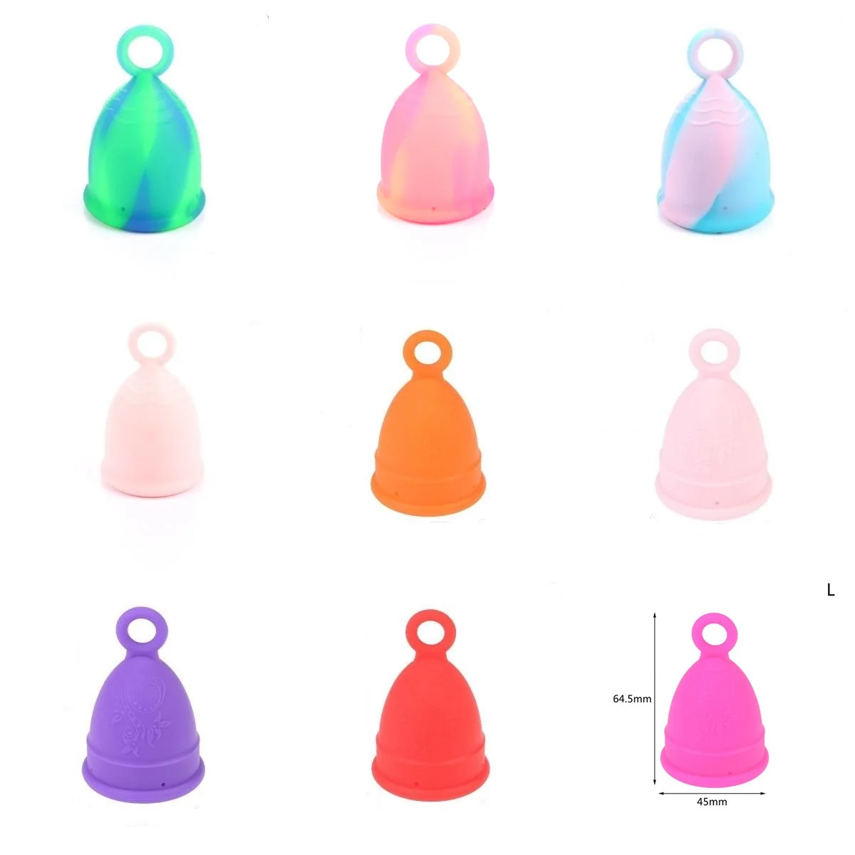 1PC Colorful Women Cup With Ring Medical Grade Silicone Menstrual Cup Feminine Hygiene Menstrual Lady Cup Health Care Period Cup