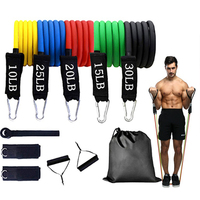 100/150Lbs 11Pcs Resistance Tube Bands Set Fitness Yoga Gym Pull Rope Exercise Home Training Expander Elastic Bands Equipment