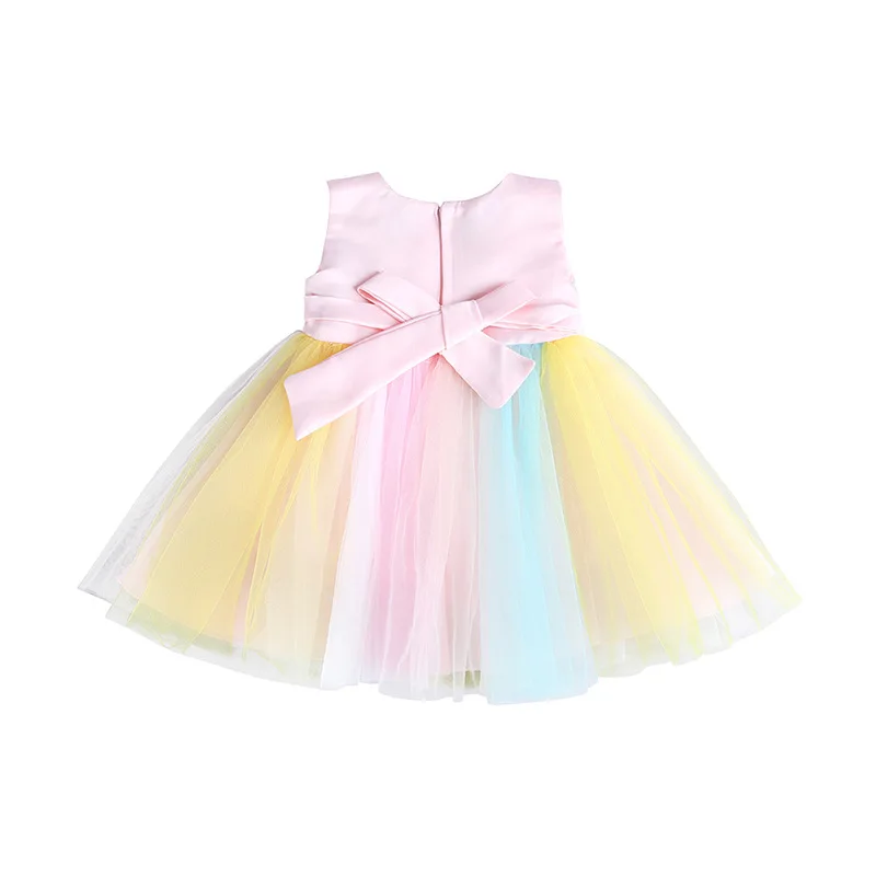 Baby Girl Long Dresses Floral Newborn Princess Tutu Pink Formal Clothes Summer Clothing Lace Birthday Robe