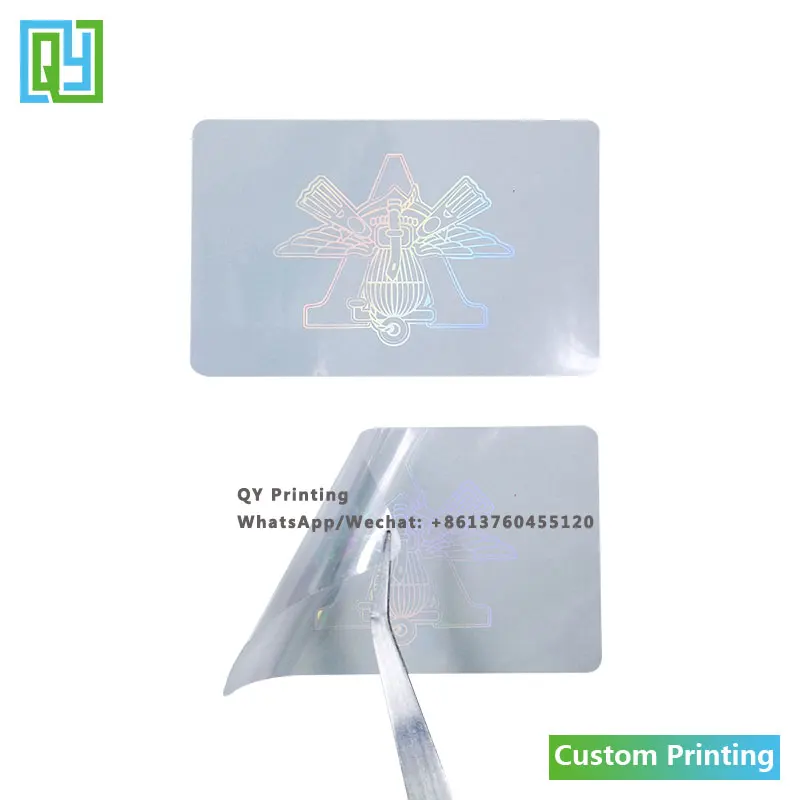 

1000pcs 52x83mm Custom Printing Adhesive 3D 2D Hologram Stickers Security Packaging Holographic Transparent Laser Labels Mark