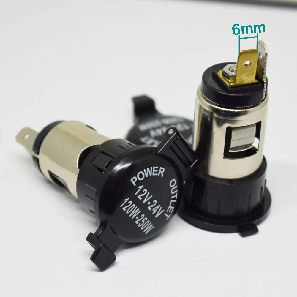 1pc 12V-24V 120W-250W Car Cigarette Lighter Power Outlet Female Jack Socket