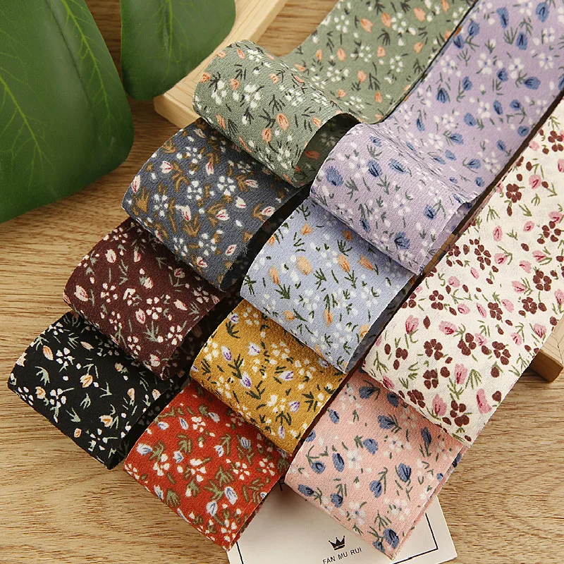 

Printed Floral Chiffon Ribbon 10 16 25 40mm Double Faced Tape Bow Hat Hair Accessories DIY Material Gift Wedding Flower Packing