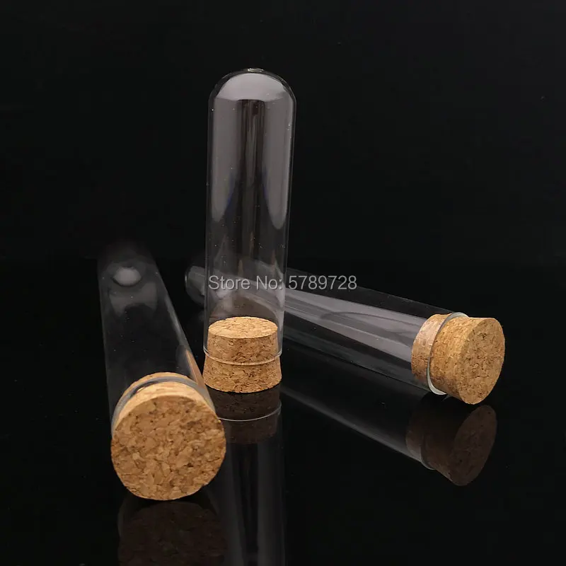 

5pcs 10pcs Outside diameter 30mm glass round bottom test tube with cork stopper Thickened flat - mouth lab glassware