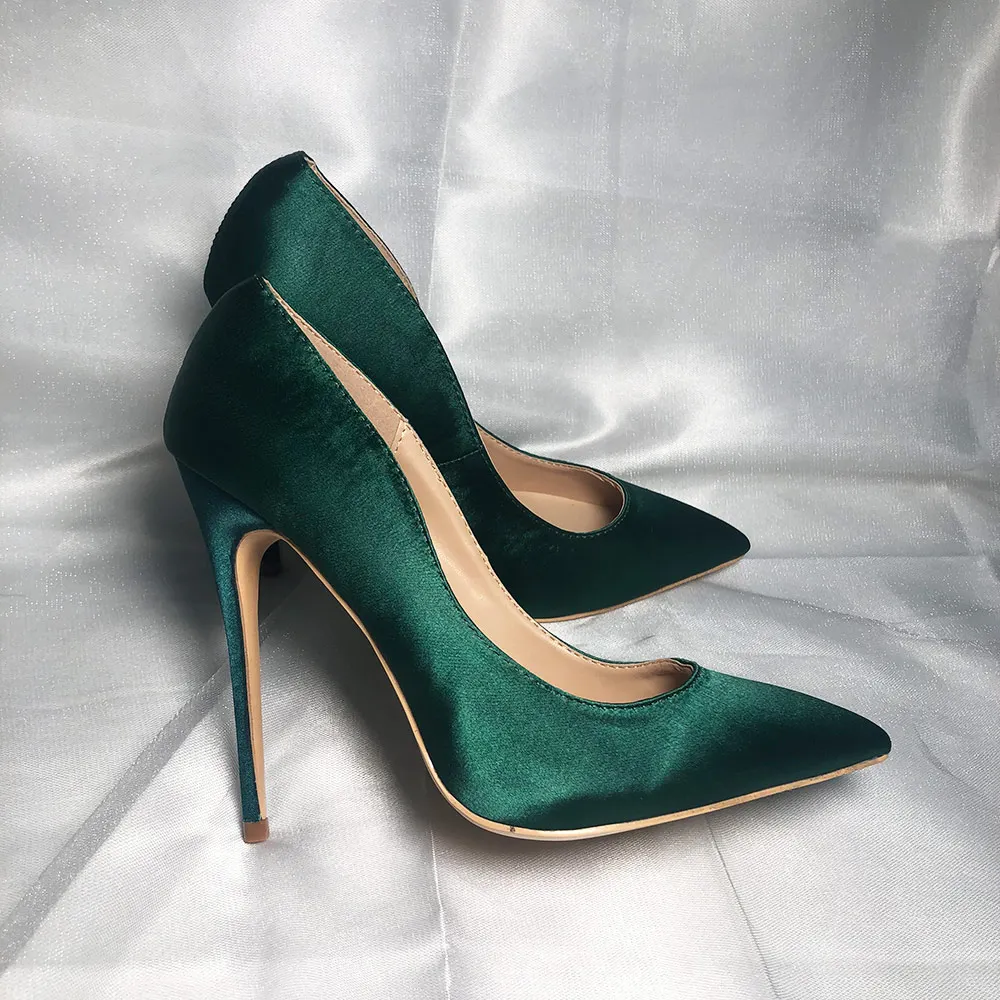 Veowalk Brand Silk Upper Women Sexy High Heels Elegant Lady Pointed Toe Party Pumps Woman Comfort Dress Shoes Customized Accept