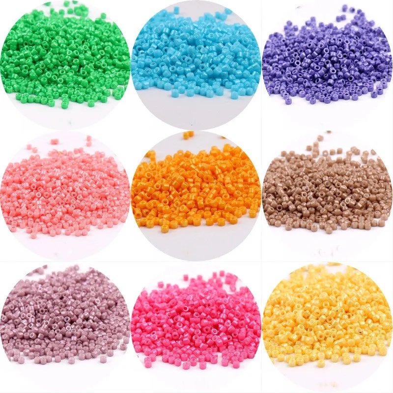 660pcs2mm imitation antique beads uniform size opaque wear-resistant solid color glass rice beads French embroidery DIY beads