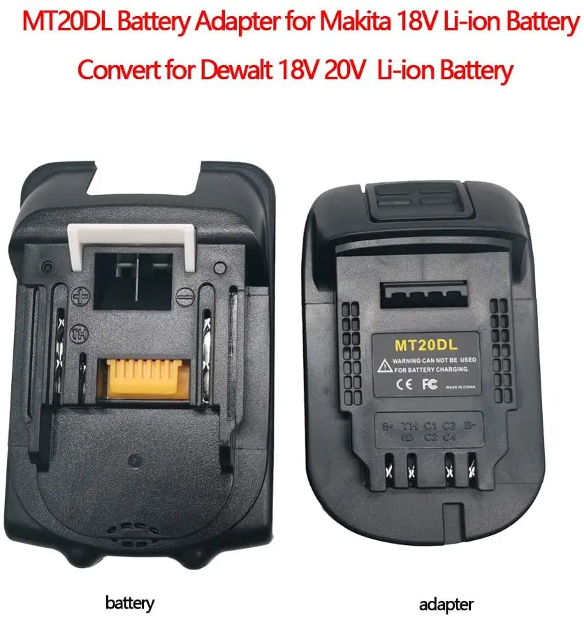 Promotion--Mt20Dl Battery Adapter For Makita 18V Bl1830 Bl1860 Bl1815 Li-Ion Battery For Dewalt 18V 20V Dcb200 Li-Ion Battery