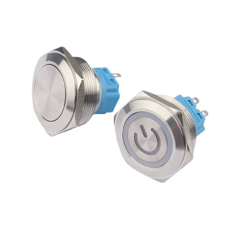 28mm Metal Push Button Switch Waterproof Latching Momentary Doorebll Horn LED Car Auto Engine Start PC Power Symbol with light